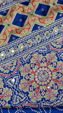 Purple color Ajrakh bandini modal mirror work saree