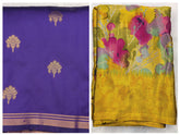 Purple gaji silk saree Code: PGS01 (Combo offer)