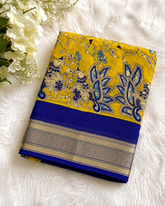 Olive green Kalamkari digital print saree (ODP02)
