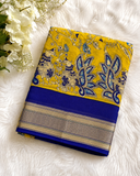 Olive green Kalamkari digital print saree (ODP02)
