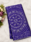 Purple color Ajrakh bandini modal mirror work saree