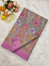 Multi color color Ajrakh bandini modal mirror work saree