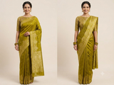 Parrot green Tussar Silk Saree (TSS03)
