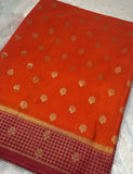 Orange Georgette Silk Saree