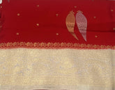 Red Georgette Silk Saree
