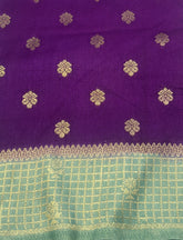 Purple Georgette Silk Saree