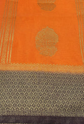 Orange Georgette Silk Saree