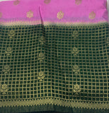 Pink Georgette Silk Saree