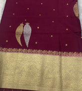Wine Georgette Silk Saree