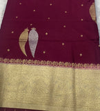 Wine Georgette Silk Saree