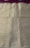 Wine Georgette Silk Saree