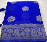 Blue Chiffon Silk Saree