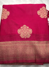 Pink Chiffon Silk Saree