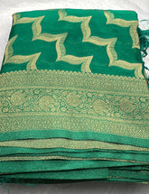 Green Chiffon Silk Saree