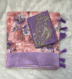 Pink Digital Print Cotton Saree