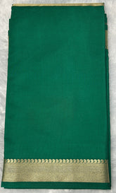 Green Semi Mysore Crepe Silk Saree