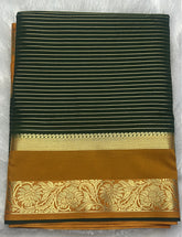 Green Semi Mysore Crepe Silk Saree