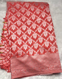 Red Designer Cotton Silk Saree
