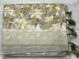 Green Digital Print Cotton Silk Saree