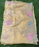 Yellow Space Silk Designer Saree