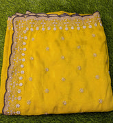 Yellow Space Silk Designer Saree