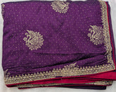 Purple Designer Raw silk saree