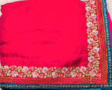 Pink space silk designer saree