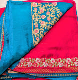 Pink space silk designer saree