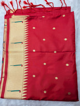 Red Paithani Soft Silk