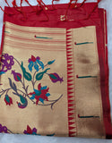 Red Paithani Soft Silk