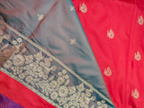 Red Gaji silk saree Code: PGS01 (Combo offer)