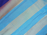 Royal blue with sky blue semi Mysore crepe silk saree (SMC03)