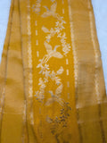 Yellow Viscose georgette silk saree (VGS01)