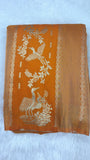 Orange Viscose georgette silk saree (VGS01)