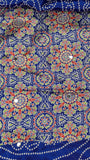 Purple color Ajrakh bandini modal mirror work saree