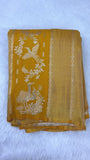 Yellow Viscose georgette silk saree (VGS01)