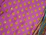 Multi color color Ajrakh bandini modal mirror work saree