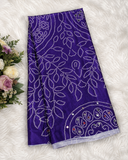 Purple color Ajrakh bandini modal mirror work saree