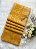 Yellow Viscose georgette silk saree (VGS01)