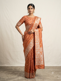 Rust orange Tussar Silk Saree (TSS03)