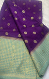 Purple Georgette Silk Saree