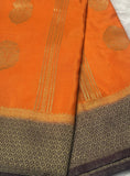 Orange Georgette Silk Saree