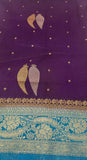 Purple Georgette Silk Saree