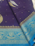 Purple Georgette Silk Saree