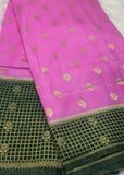 Pink Georgette Silk Saree