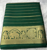 Green Semi Mysore Crepe Silk Saree