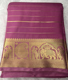 Pink Semi Mysore Crepe Silk Saree