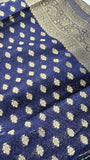 Navy Blue Chiffon Silk Saree
