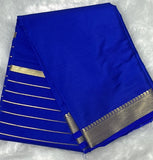 Royal Blue Semi Mysore Crepe Silk Saree