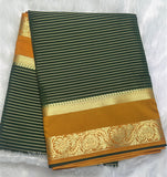 Green Semi Mysore Crepe Silk Saree